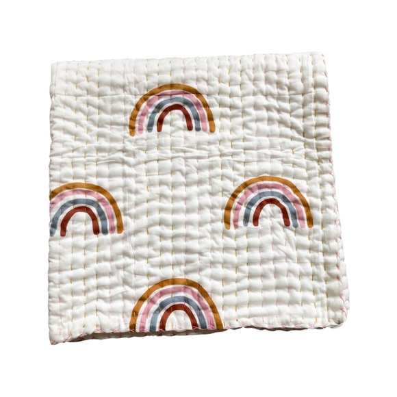 ⭐️ BOGO ⭐️ HP-Over the Rainbow Kantha Baby Quilt - Picture 4 of 8